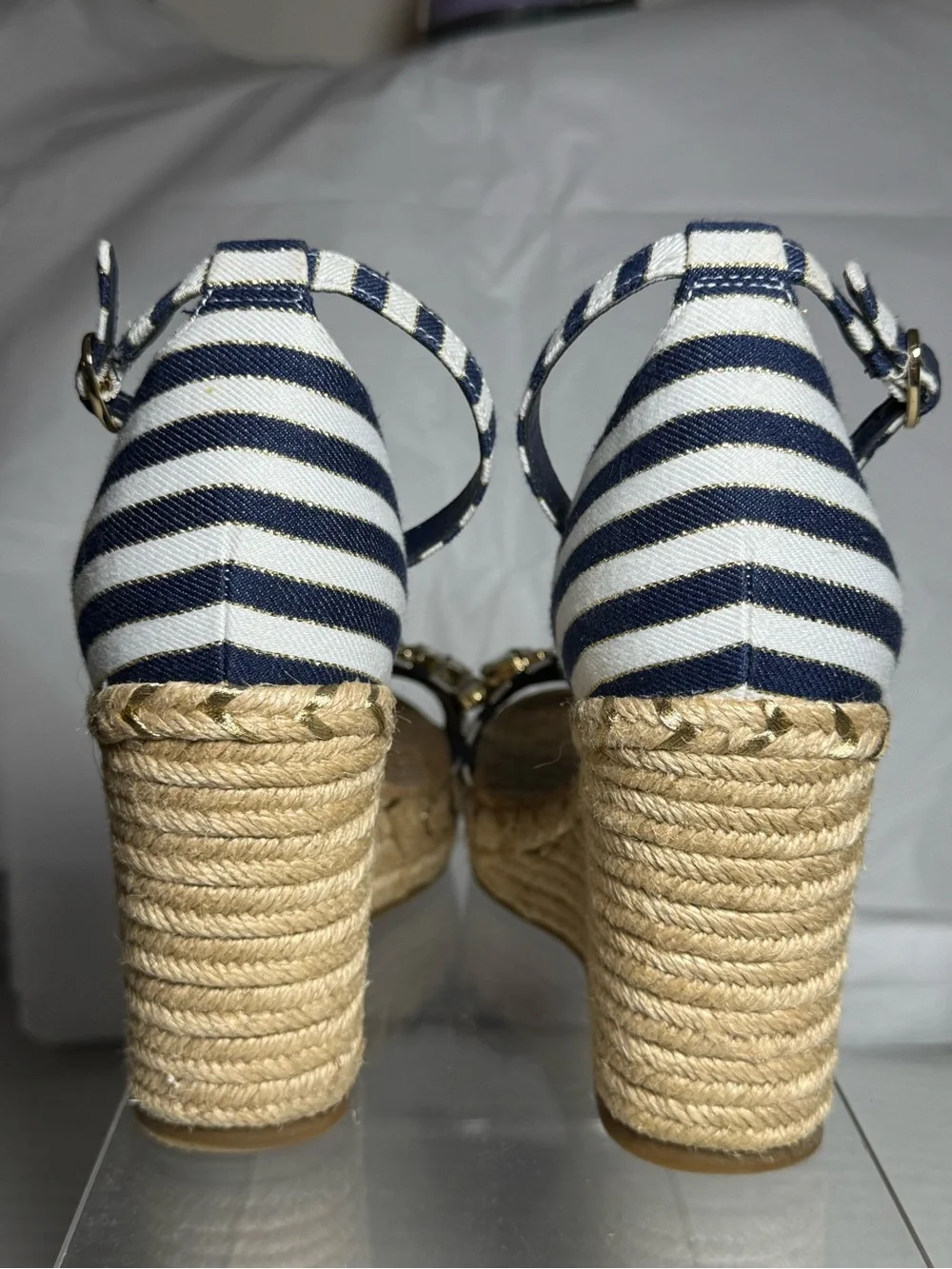 Karl Lagerfeld Paris Catalyna Embellished Espadrille Wedge Sandals EU 38.5